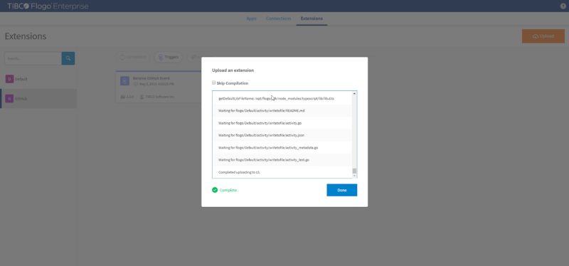 Instalación de extensiones Flogo