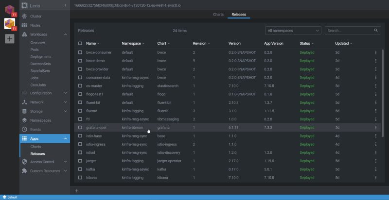 Helm integration option in Lens