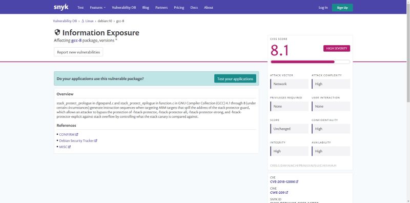 Vulnerabilities page