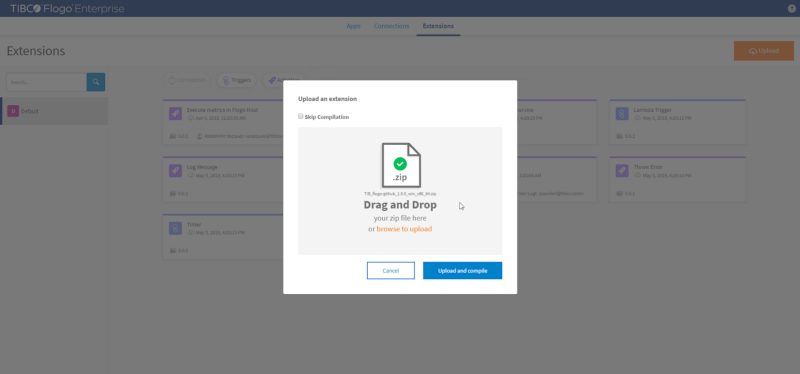 Instalación de extensiones Flogo