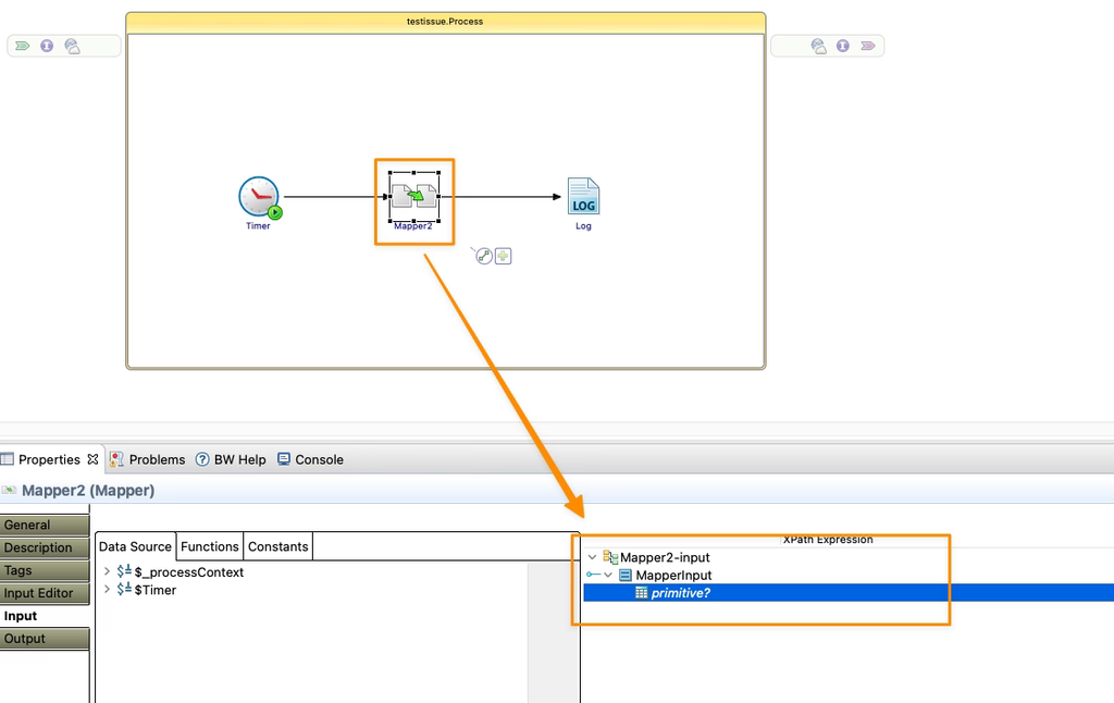 Solución para la transformación fallida de entrada XSLT en BusinessWorks