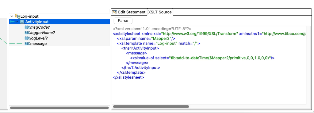 Solución para la transformación fallida de entrada XSLT en BusinessWorks