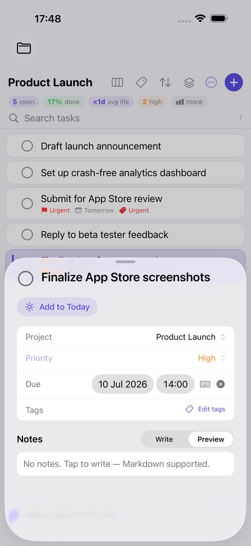 Quipu for Vikunja screenshot
