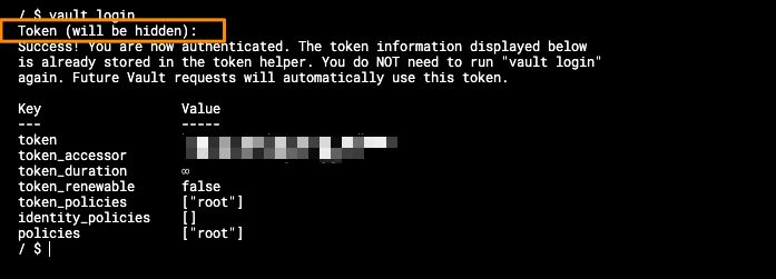 Create Secrets in Hashicorp Vault: Login without Token provided